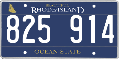 RI license plate 825914