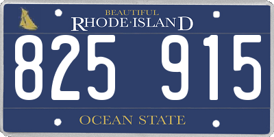 RI license plate 825915
