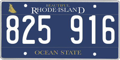 RI license plate 825916