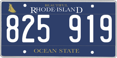 RI license plate 825919