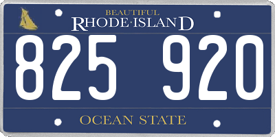 RI license plate 825920