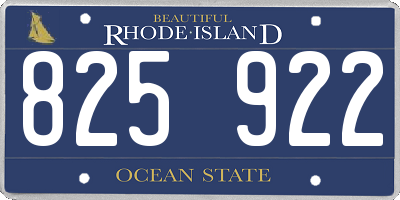 RI license plate 825922