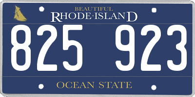 RI license plate 825923