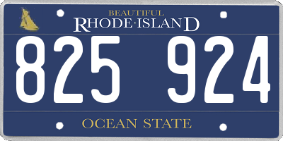 RI license plate 825924