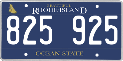 RI license plate 825925