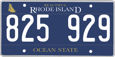 RI license plate 825929