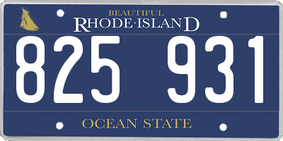 RI license plate 825931