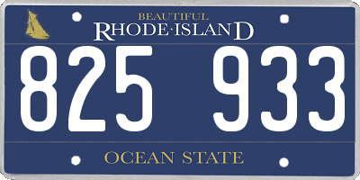 RI license plate 825933