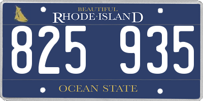 RI license plate 825935
