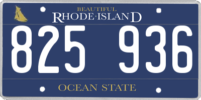 RI license plate 825936