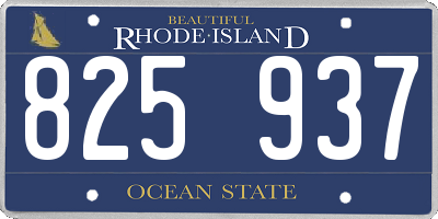 RI license plate 825937