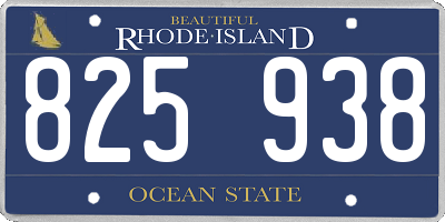 RI license plate 825938
