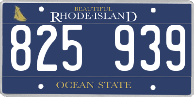 RI license plate 825939