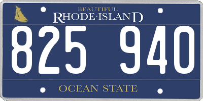 RI license plate 825940