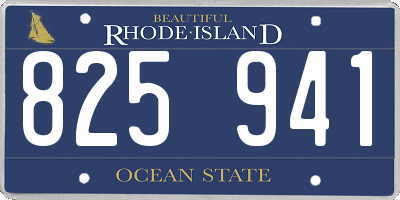 RI license plate 825941