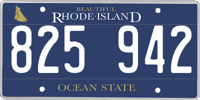RI license plate 825942