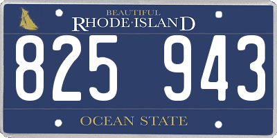 RI license plate 825943