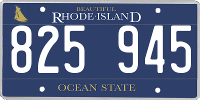 RI license plate 825945