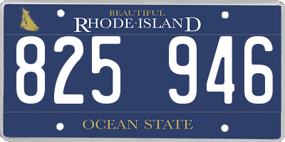 RI license plate 825946