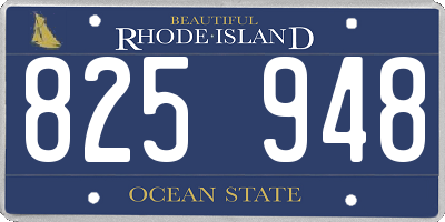 RI license plate 825948