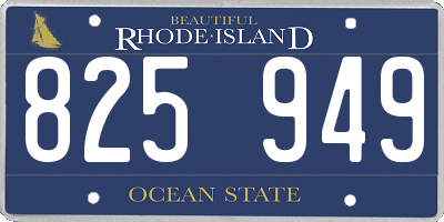 RI license plate 825949