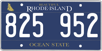 RI license plate 825952