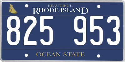 RI license plate 825953
