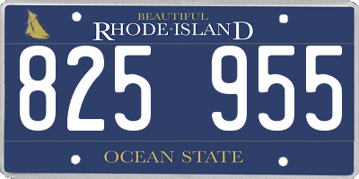 RI license plate 825955
