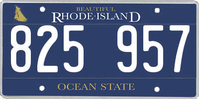 RI license plate 825957