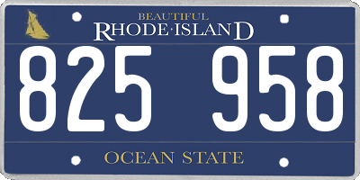 RI license plate 825958