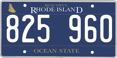 RI license plate 825960