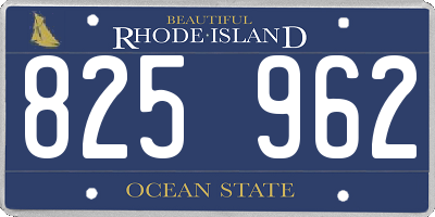 RI license plate 825962