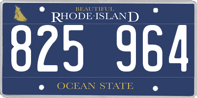 RI license plate 825964