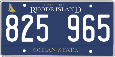 RI license plate 825965