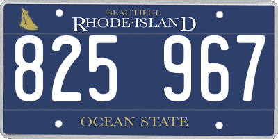 RI license plate 825967
