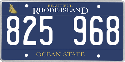 RI license plate 825968