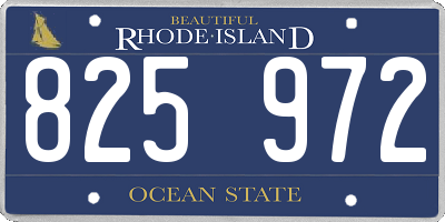 RI license plate 825972