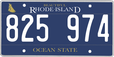 RI license plate 825974