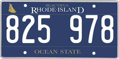 RI license plate 825978