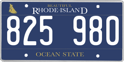 RI license plate 825980