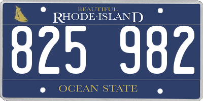 RI license plate 825982