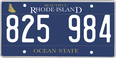 RI license plate 825984