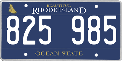 RI license plate 825985