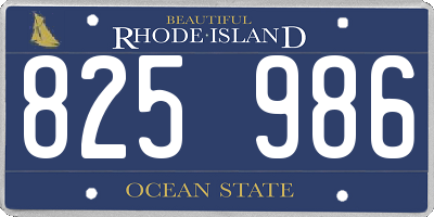 RI license plate 825986