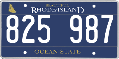 RI license plate 825987