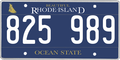 RI license plate 825989