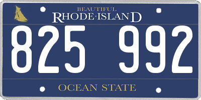 RI license plate 825992