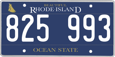 RI license plate 825993