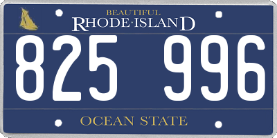 RI license plate 825996