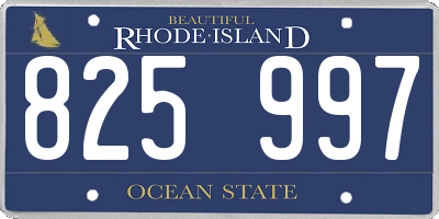 RI license plate 825997